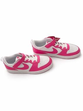 Nike Kids White and Pink Low-Top Sneakers with Velcro